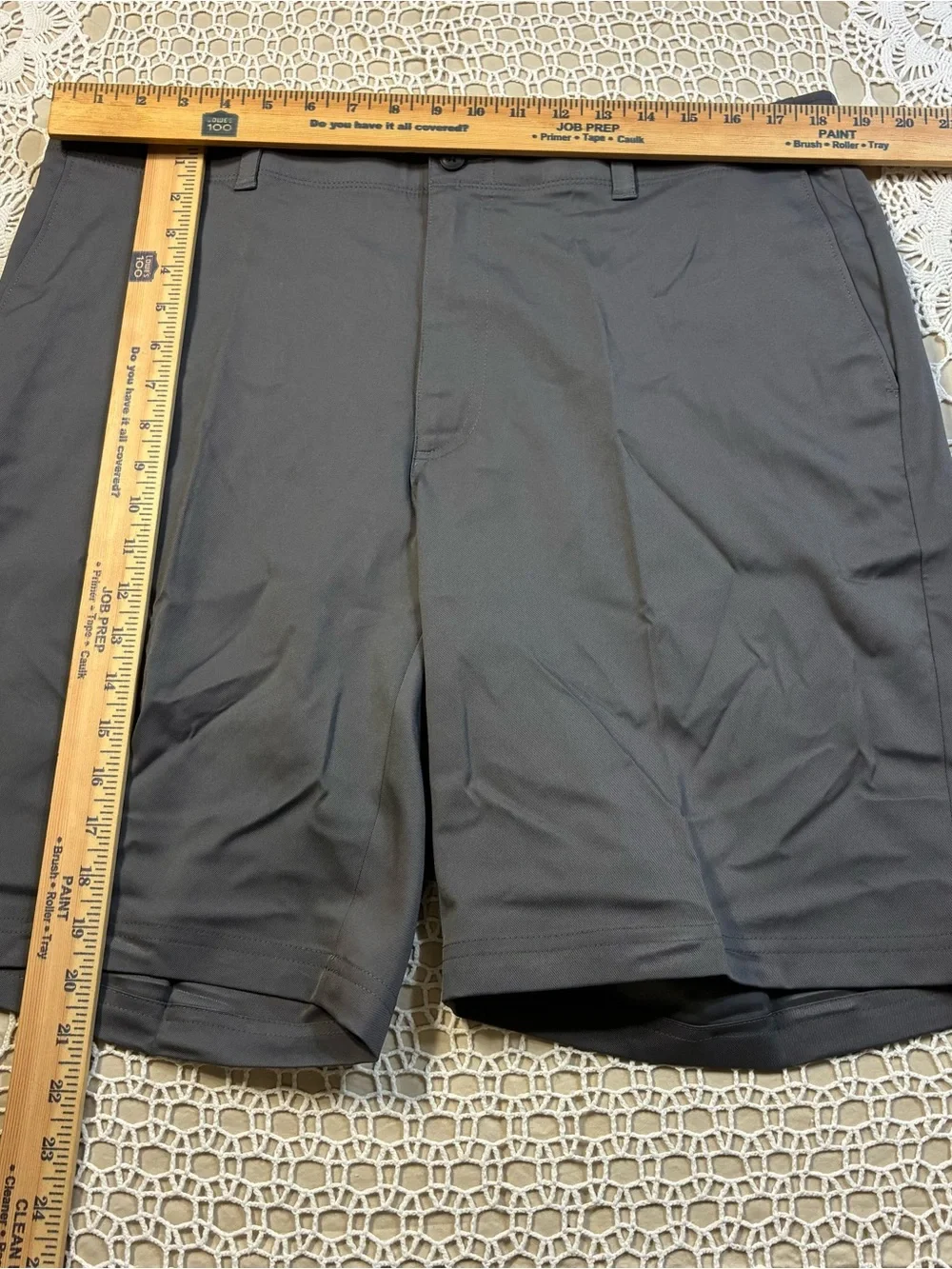 PGA Tour Mens Golf Shorts Size 38 Gray Stretch Flat Front Performance Chino